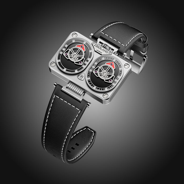 Zbioland Torque Series Silver Concept Twin Swiss Sellita Movement Automatic Watch