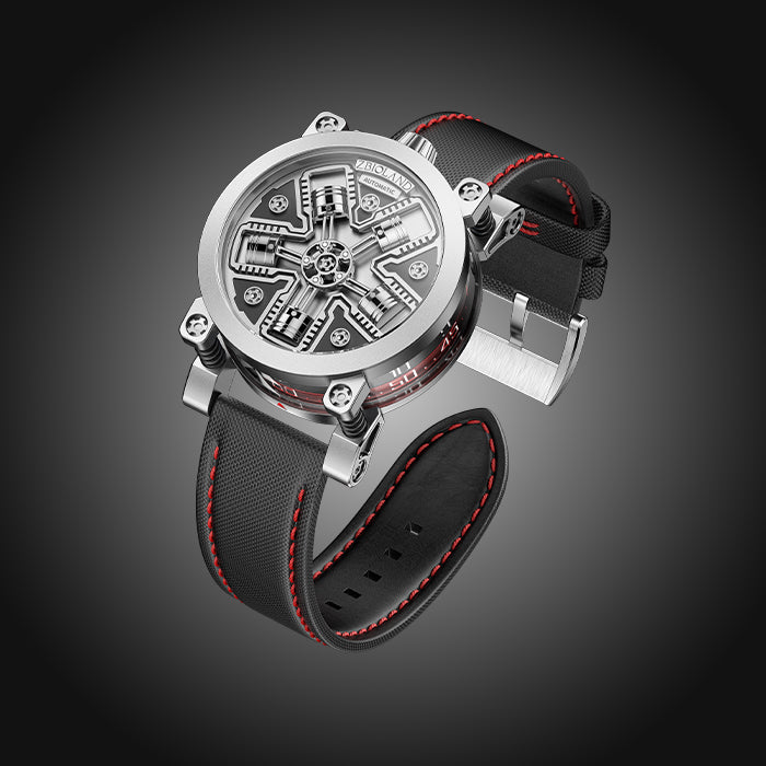 Zbioland Torque Series Red Radial Engine Japanese Miyota 8215 Movement Automatic Watch