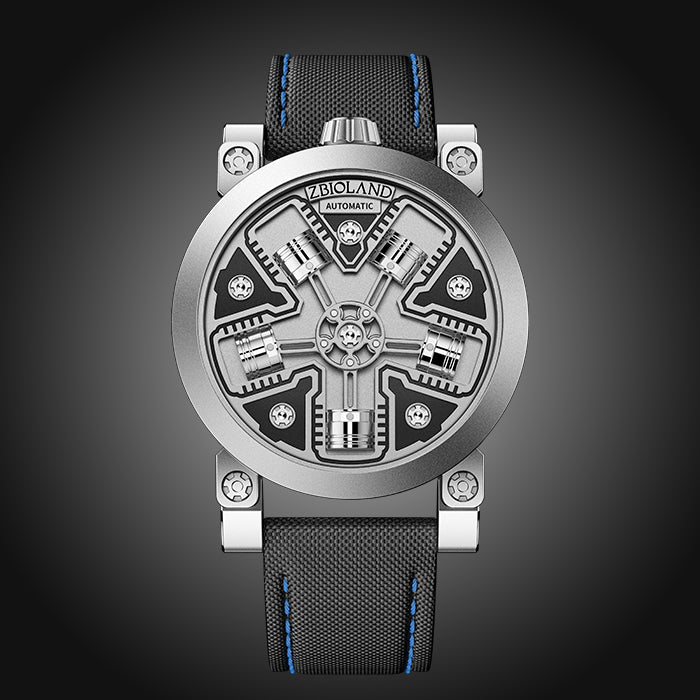 Zbioland Torque Series Red & Blue Radial Engine Japanese Miyota 8215 Movement Automatic Watch