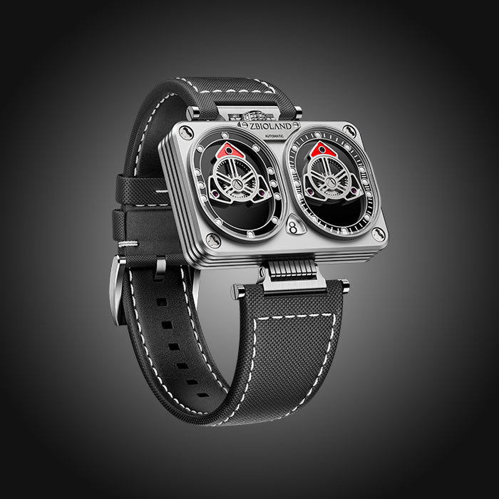 Zbioland Torque Series Silver Concept Twin Swiss Sellita Movement Automatic Watch