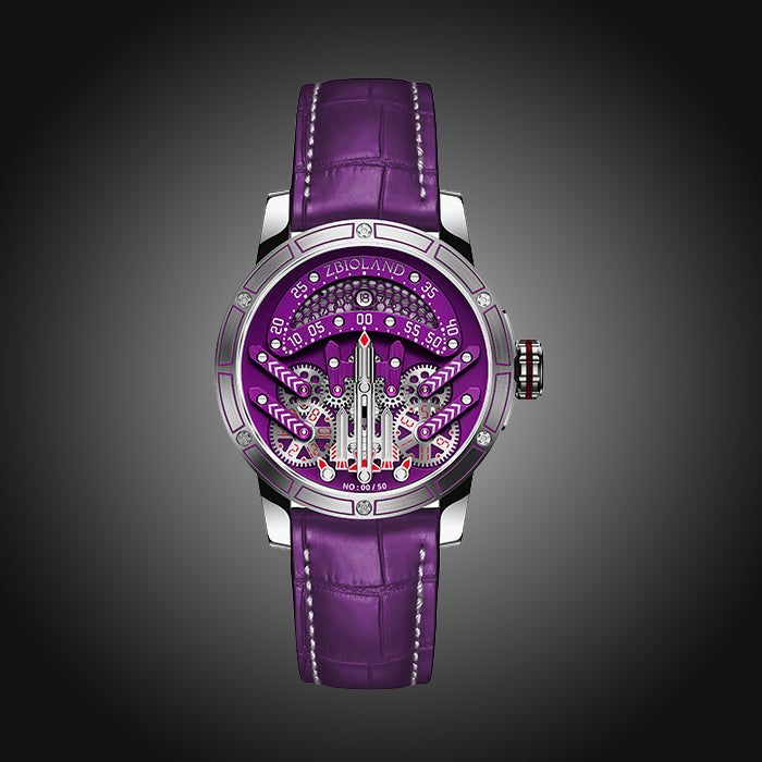 Zbioland Space Series Purple Space Rocket Swiss Sellita Movement Limited Edition Automatic Watch