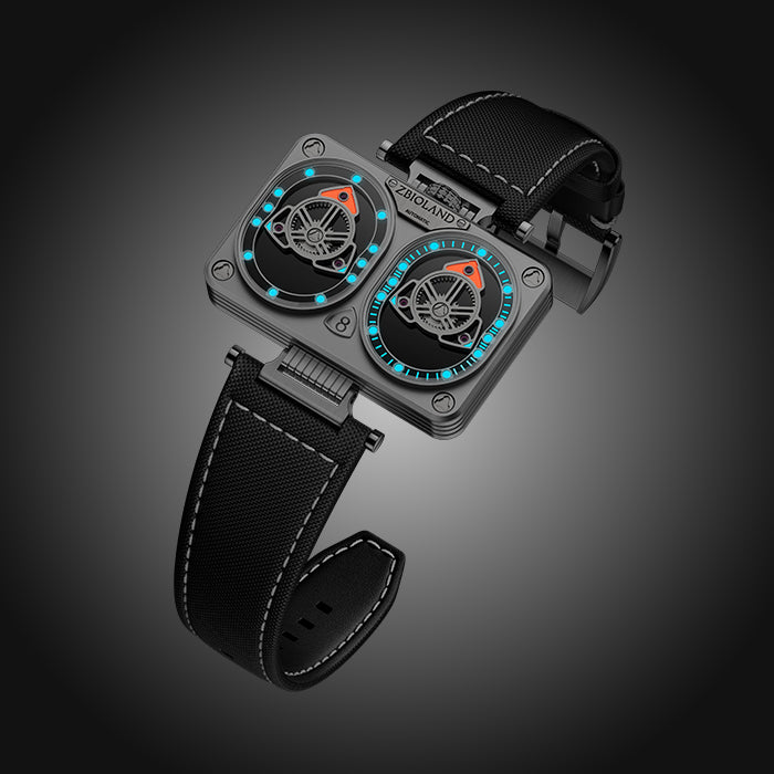 Zbioland Torque Series Silver Concept Twin Swiss Sellita Movement Automatic Watch