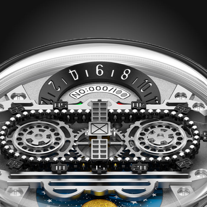 Zbioland Space Series Silver Star Link Swiss Sellita Movement Limited Edition Automatic Watch