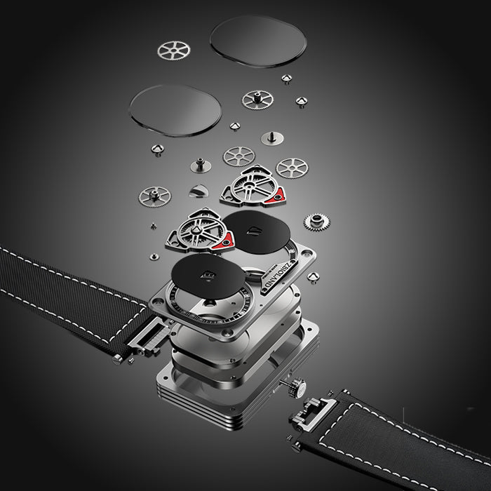 Zbioland Torque Series Silver Concept Twin Swiss Sellita Movement Automatic Watch
