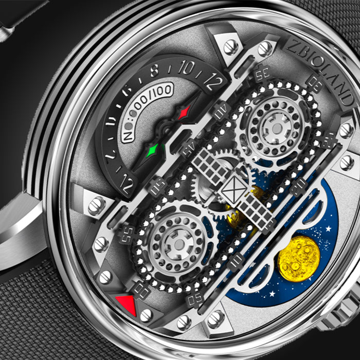 Zbioland Space Series Silver Star Link Swiss Sellita Movement Limited Edition Automatic Watch
