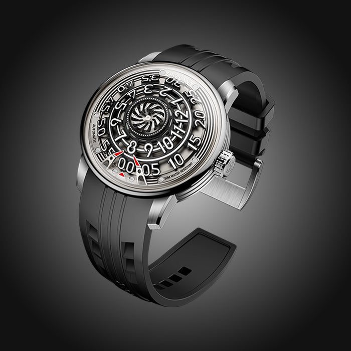 Zbioland Space Series Black Wheel Of Destiny Swiss Sellita Movement Automatic Watch