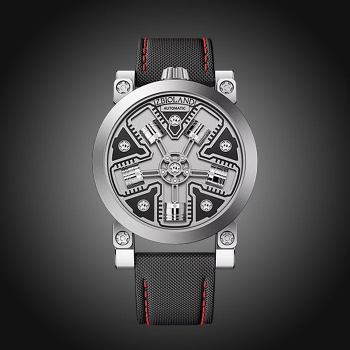Zbioland Torque Series Red Radial Engine Japanese Miyota 8215 Movement Automatic Watch