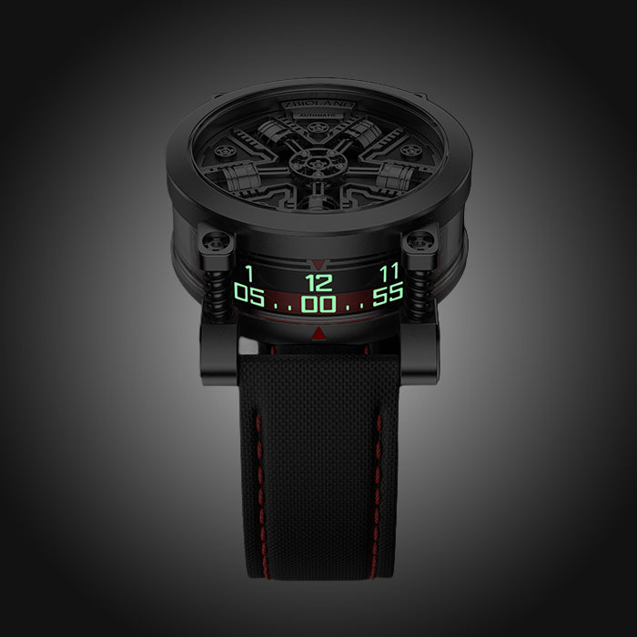 Zbioland Torque Series Red Radial Engine Japanese Miyota 8215 Movement Automatic Watch